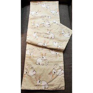 Snuggle Bunny TABLE RUNNER double sided spring summer Easter rabbit 15"x85" USED